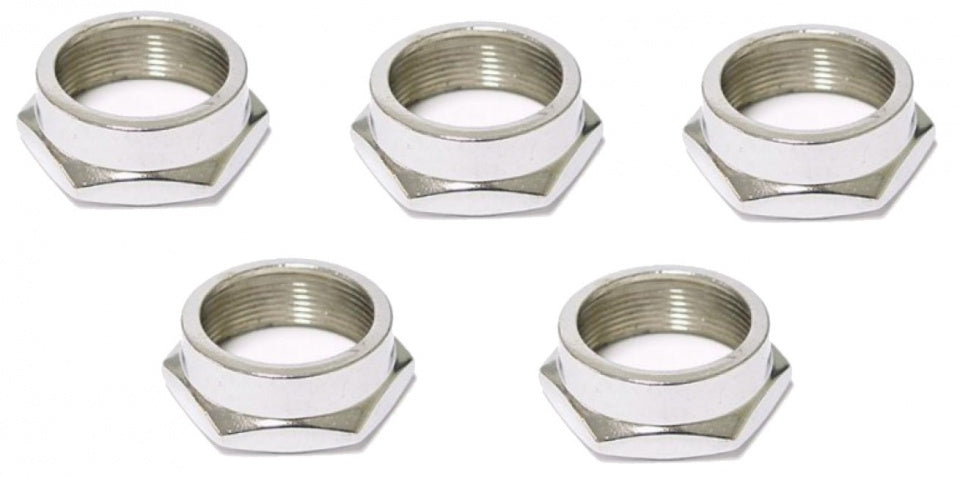 balhoofdmoer 1 inch staal chroom 5 stuks