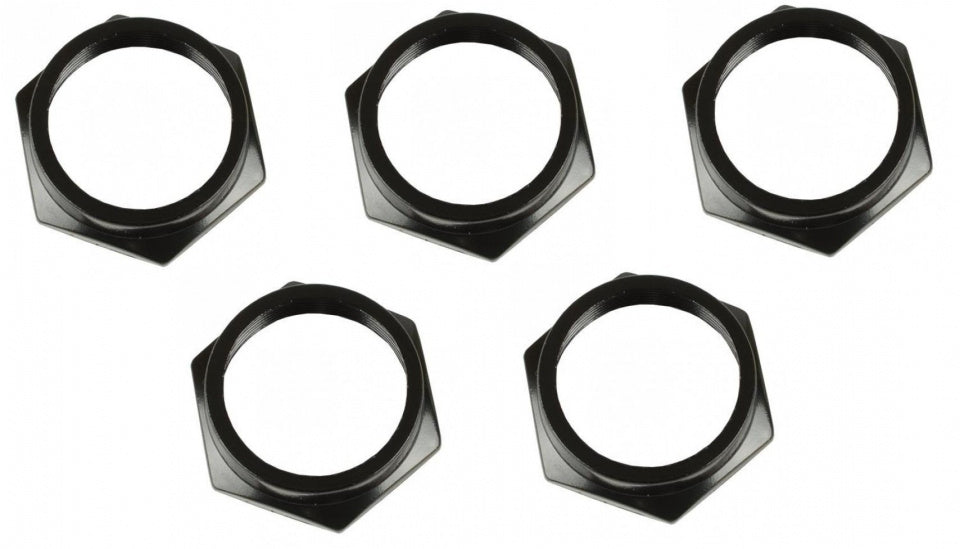 balhoofdmoer 1 inch staal zwart 5 stuks