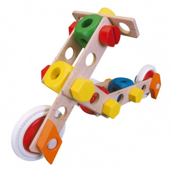bouwpakket hout 3-in-1 vliegtuig multicolor 37-delig