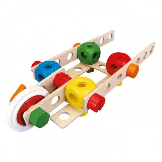 bouwpakket hout 3-in-1 vliegtuig multicolor 37-delig