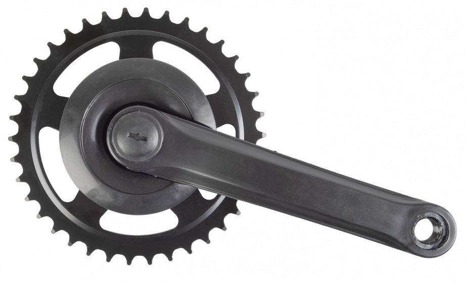 crankstel 1/2 x 3/32 inch 1 speed 17 cm 38T staal zwart