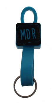 elastische sleutelhanger 12 cm blauw