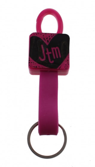 elastische sleutelhanger 12 cm roze