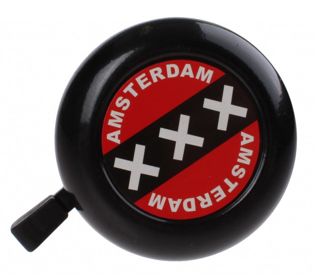 fietsbel Amsterdam 50 mm zwart/rood