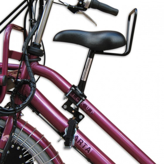 fietszitje damesfiets dubbele stang zwart - model 1
