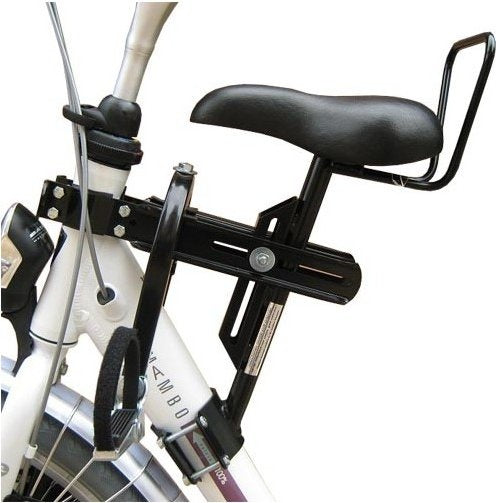 fietszitje voor op buis damesfiets 1 buis zwart
