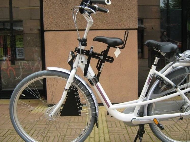 fietszitje voor op buis damesfiets 1 buis zwart