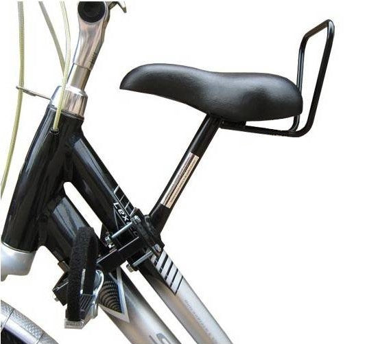 fietszitje voor op buis damesfiets 2 buizen zwart