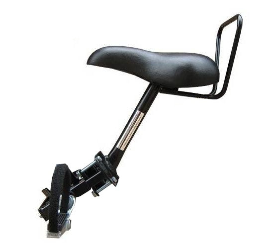 fietszitje voor op buis damesfiets 2 buizen zwart
