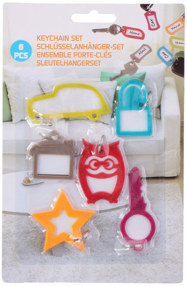 keychain sleutelhangerset polypropeen 6 delig