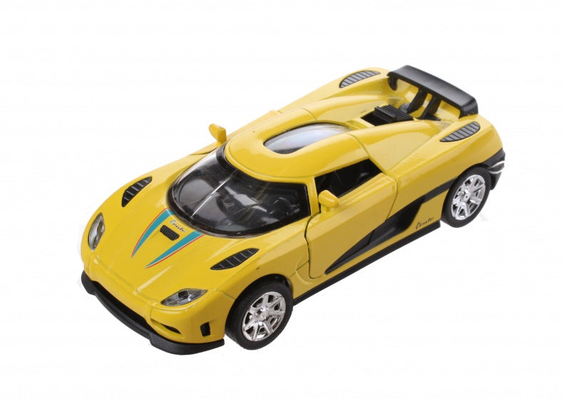 Metalen Sportwagen Momentum: 14 cm Geel