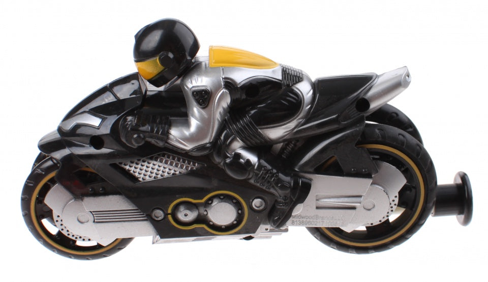 motor met afschietfunctie jongens 15 cm zilver/geel