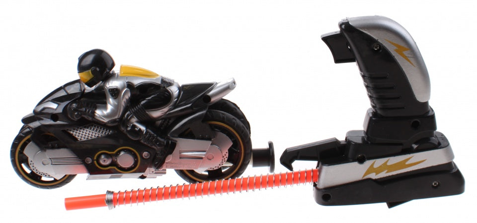 motor met afschietfunctie jongens 15 cm zilver/geel