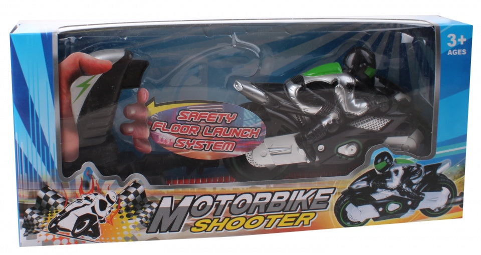 motor met afschietfunctie jongens 15 cm zilver/groen