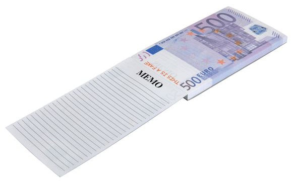 Memoblok briefgeld 500 Euro