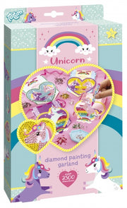 knutselset Unicorn Garland Diamond Painting 4-delig