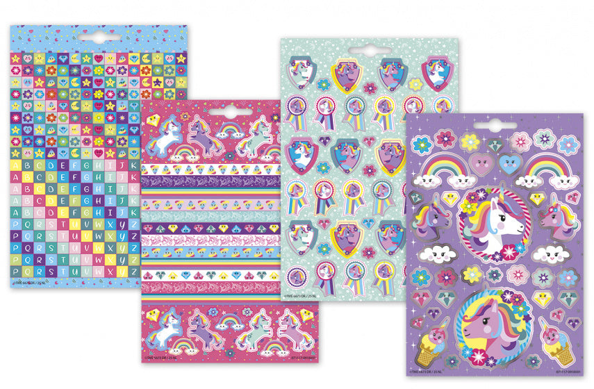 stickerset Unicorn Booklet 14 x 21 cm 4 vellen