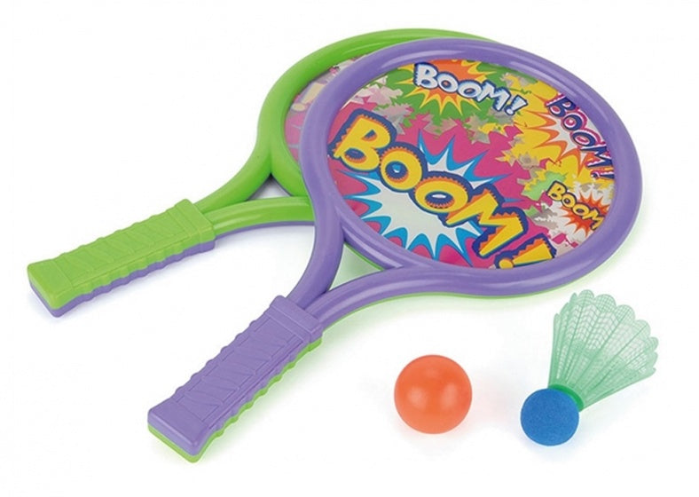 badmintonset paars/groen 43 cm 4-delig