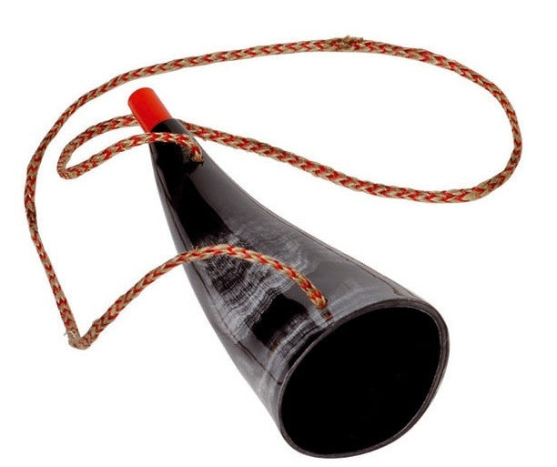 vikinghoorn met koord 15 cm zwart
