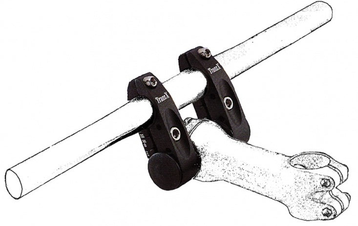 Dubbele Klem Adapter Opzetstuur Aluminium Zwart