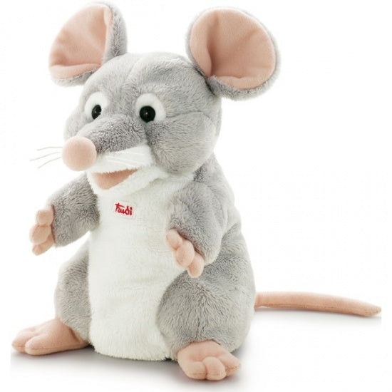 Handpop Muis 25 cm grijs