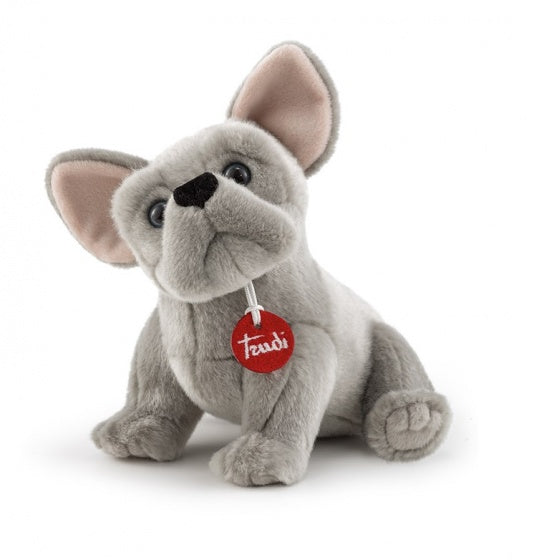 knuffel Franse Bulldog Bernard 23 cm grijs
