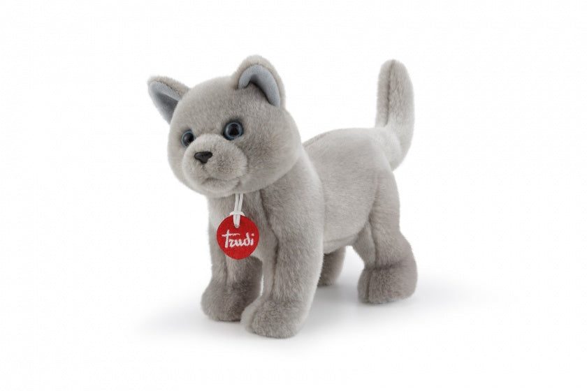 knuffelkat Celestino 21 cm grijs