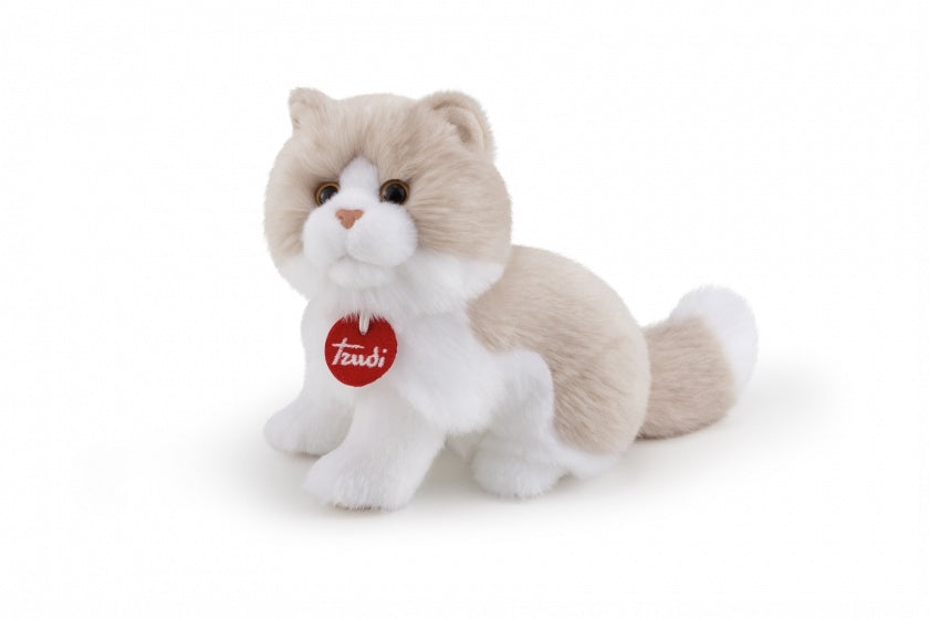 knuffelkat Giada 23 cm lichtbruin/wit