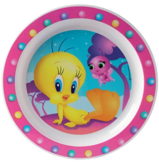 Plat bord kunststof 22 cm roze