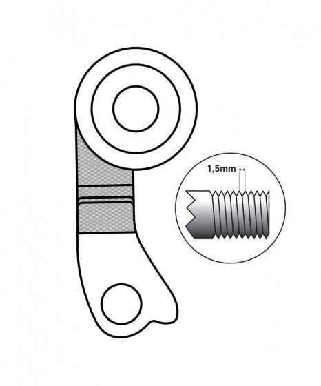 derailleurhanger GH-250 Bulls 62 mm zwart