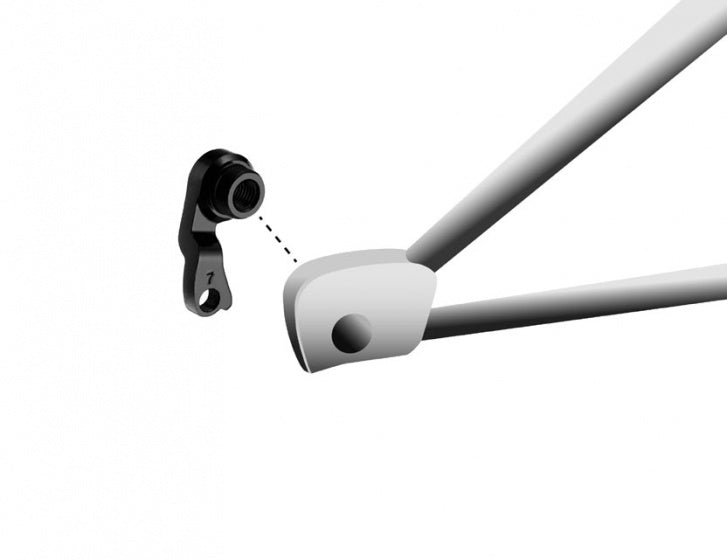 derailleurhanger GH-250 Bulls 62 mm zwart