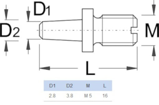 kettingponstangstift E320 staal 16 mm zwart
