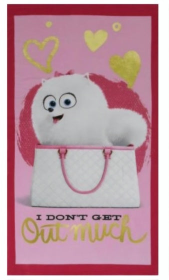 strandlaken The Secret Life of Pets 70 x 140 cm roze