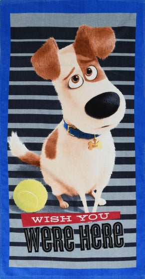 strandlaken The Secret Life of Pets blauw junior 70 x 140 cm