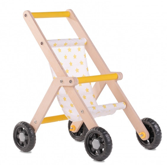 poppenbuggy Doll Stroller naturel/geel