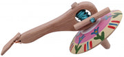 spinningtol hout 16 cm crème/roze