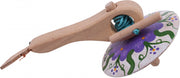 spinningtol hout 16 cm wit/paars