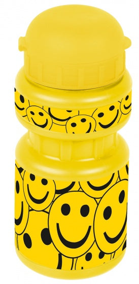 bidon met houder Smile 300 ml junior geel/zwart