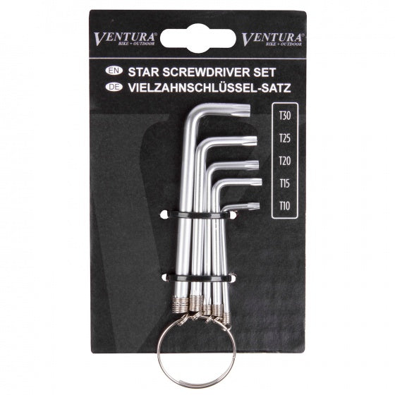 bitsleutels T10-T15-T20-T25-T30 verzinkt zilver