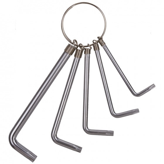 bitsleutels T10-T15-T20-T25-T30 verzinkt zilver
