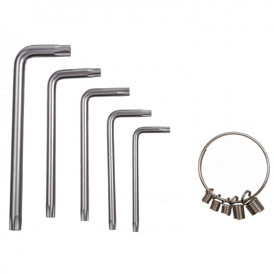 bitsleutels T10-T15-T20-T25-T30 verzinkt zilver