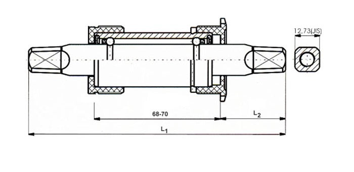 Cartridge Bottom Bracket Set 136 mm Zwart JIS BSA