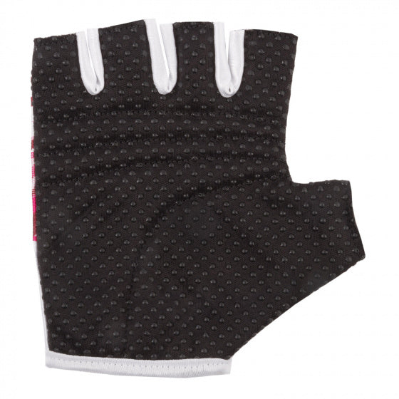 fietshandschoenen junior polyester zwart/wit maat S
