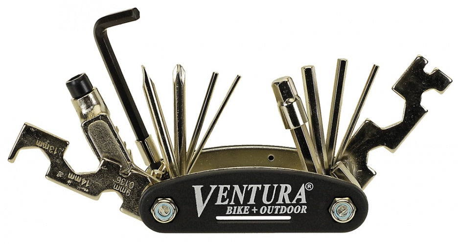 multitool 18 functies 9 cm zwart/zilver
