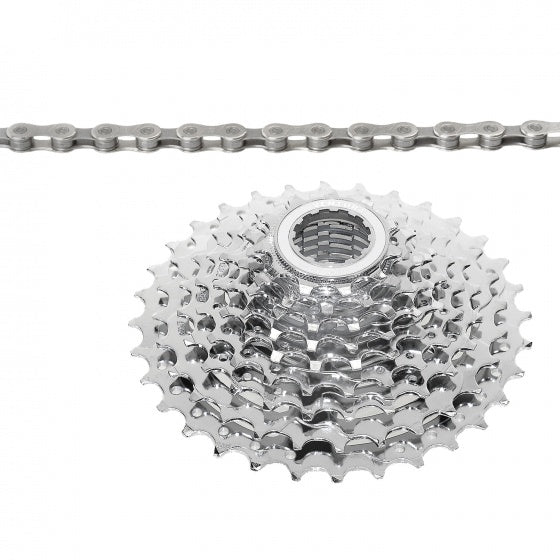 Power set cassette + ketting 9S 11-32T zilver
