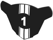 stuurbord nummer 1 BMX 17 x 30 cm zwart/wit