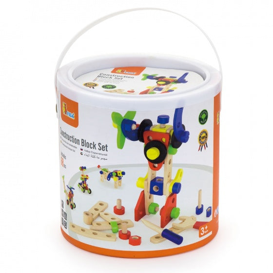 constructiebouwset hout 68-delig multicolor