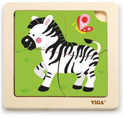 dierenpuzzel 4 stukjes zebra groen