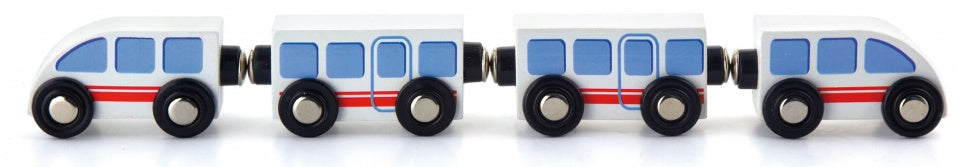 hogesnelheidstrein 4-delig 31 cm wit/blauw
