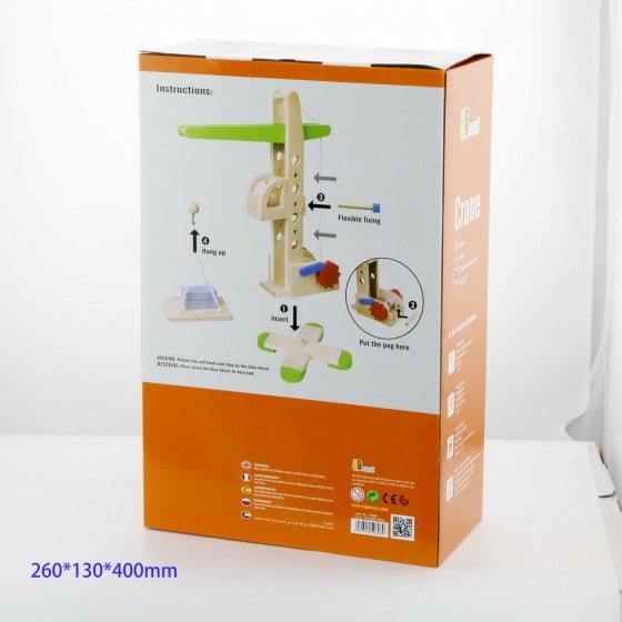 houten hijskraan 40 cm lichtbruin